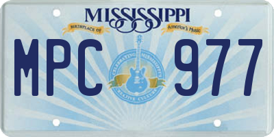 MS license plate MPC977