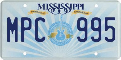 MS license plate MPC995