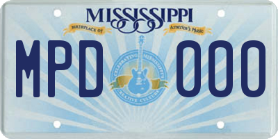 MS license plate MPD000