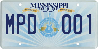MS license plate MPD001