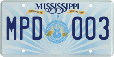 MS license plate MPD003