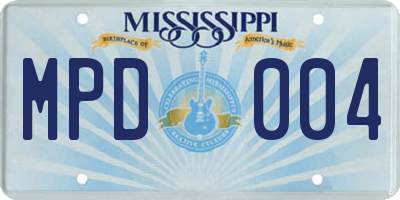 MS license plate MPD004