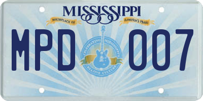 MS license plate MPD007