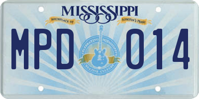 MS license plate MPD014