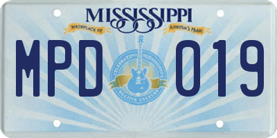 MS license plate MPD019