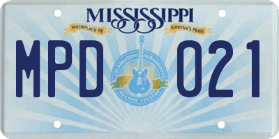 MS license plate MPD021