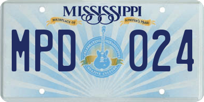 MS license plate MPD024