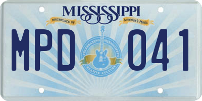 MS license plate MPD041