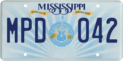 MS license plate MPD042
