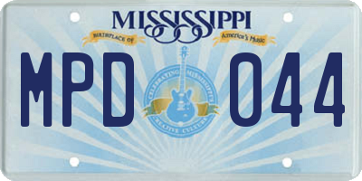 MS license plate MPD044