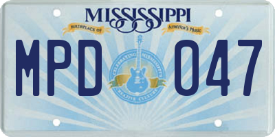 MS license plate MPD047