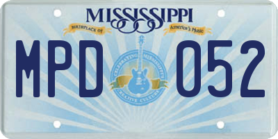 MS license plate MPD052