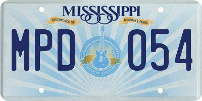 MS license plate MPD054