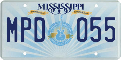 MS license plate MPD055