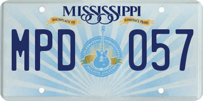 MS license plate MPD057