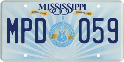 MS license plate MPD059