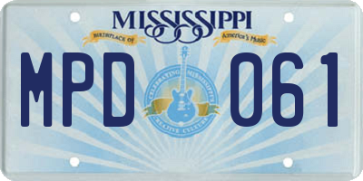 MS license plate MPD061