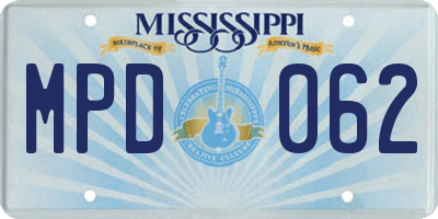 MS license plate MPD062