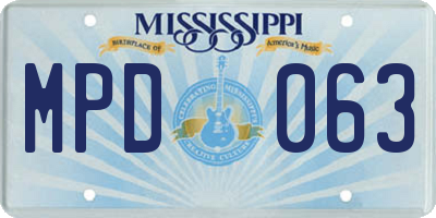 MS license plate MPD063