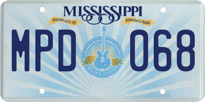 MS license plate MPD068