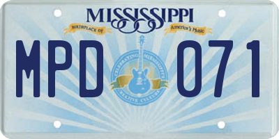 MS license plate MPD071