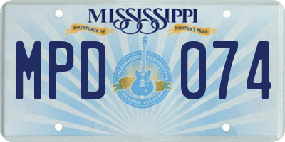 MS license plate MPD074