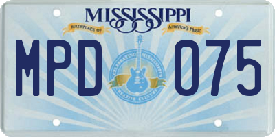 MS license plate MPD075
