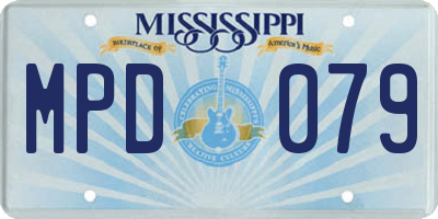 MS license plate MPD079