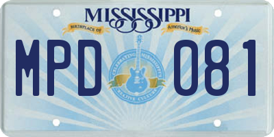 MS license plate MPD081