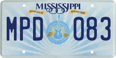 MS license plate MPD083
