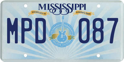 MS license plate MPD087