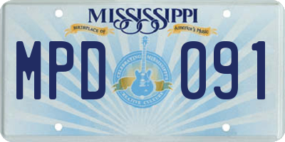 MS license plate MPD091