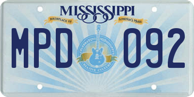 MS license plate MPD092