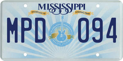 MS license plate MPD094