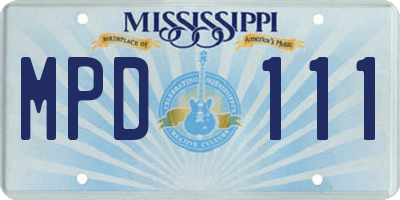 MS license plate MPD111