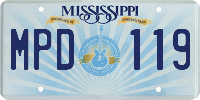 MS license plate MPD119