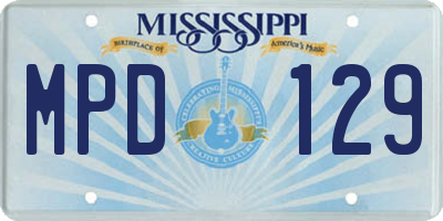 MS license plate MPD129