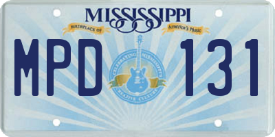 MS license plate MPD131
