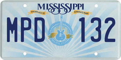 MS license plate MPD132