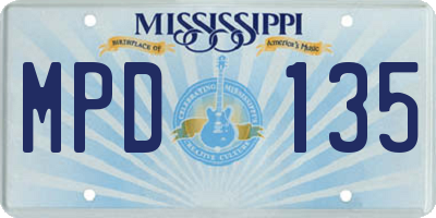 MS license plate MPD135