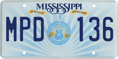 MS license plate MPD136