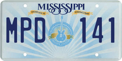 MS license plate MPD141