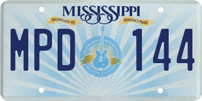 MS license plate MPD144