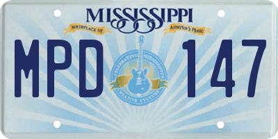 MS license plate MPD147