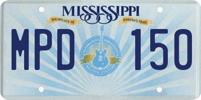 MS license plate MPD150