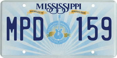 MS license plate MPD159