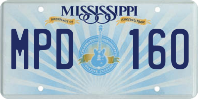 MS license plate MPD160