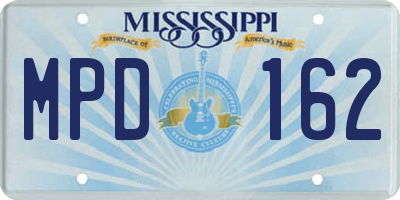 MS license plate MPD162