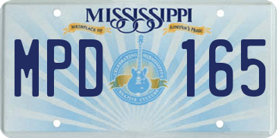 MS license plate MPD165