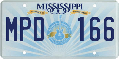 MS license plate MPD166